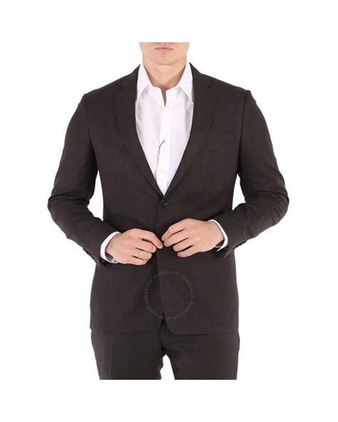 Men's Black Dark Slim Fit Puppytooth Check Wool Suit